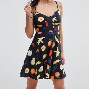Asos Fruit Print Skater Dress